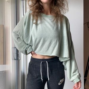 Jersey Mint Green Crop Sweater